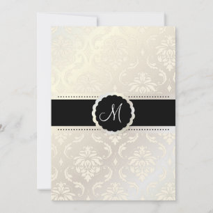 PixDezines Vendome Damask/黒+白5x7 招待状