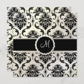 PixDezines Vendome Damask /黒+白 招待状 (正面/裏面)