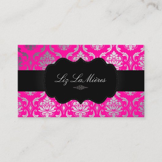 PixDezines Vendome Damask/DIY背景色 名刺 (正面)