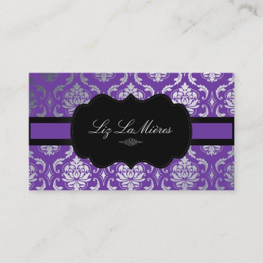 PixDezines Vendome Damask/diy背景 名刺 (正面)