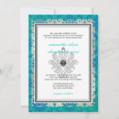 PixDezines Vendome Damask / Peacock Blue 招待状 (裏面)