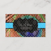 PixDezines Vendome Damask、Peacock Fethere 名刺 (裏面)