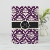 PixDezines Vendome Damask / Plum + Cream 5x7 招待状 (スタンド正面)
