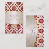 PixDezines vendome damask/red 名刺 (正面/裏面)