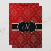 PixDezines Vendome Damask /Red、5x7 招待状 (正面/裏面)