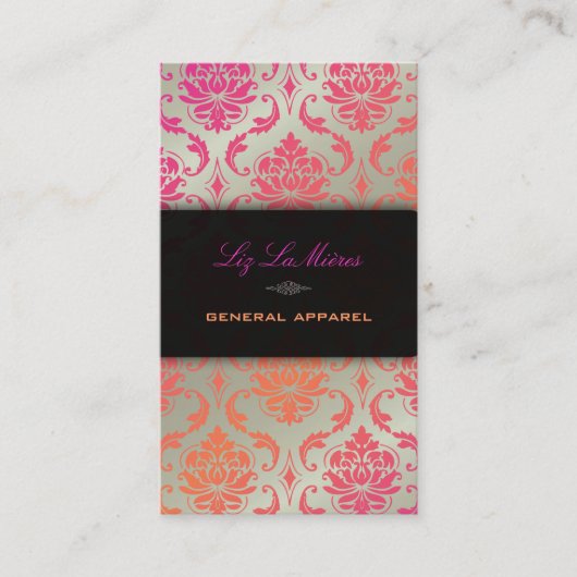PixDezines vendome damask/sherbetカラー 名刺 (正面)