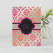 PixDezines Vendome Damask /sherbet 招待状 (スタンド正面)