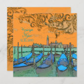 PixDezines Venezia結婚式招待状/ゴンドラ 招待状 (正面/裏面)