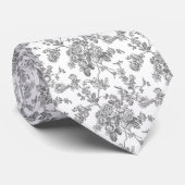 PixDezines Vintage Black 55 Toile Roses ネクタイ (ロール)