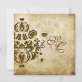 PixDezines Vintage Dolcè Damask 招待状 (正面)