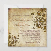 PixDezines Vintage Dolcè Damask 招待状 (裏面)