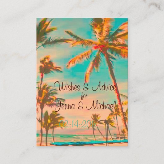 PixDezines vintage hawaiian beach/teal アドバイスカード (正面)