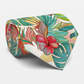 PixDezines Vintage Lush H2 Hawaii Floral Foliage ネクタイ (ロール)