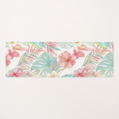 PixDezines Vintage Pastel H2 Hawaii Floral Foliage ヨガマット (正面(横))