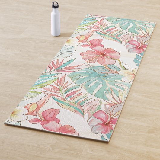 PixDezines Vintage Pastel H2 Hawaii Floral Foliage ヨガマット (インサイチュ)