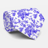 PixDezines Vintage Royal Purple Toile Roses  ネクタイ (ロール)