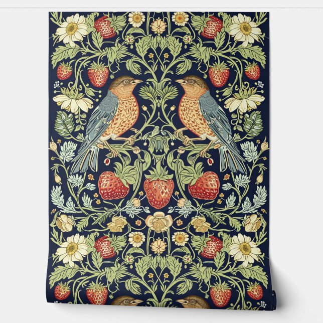 PixDezines Vintage William Morris Strawberry Thief 壁紙 (ほどく)