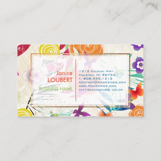 PixDezines Wailea/DIY背景 名刺 (裏面)