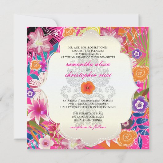 PixDezines wailea/diy背景 招待状 (裏面)