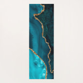 PixDezines Water Color Agate、ティール(緑がかった色)フェイクグリッター ヨガマット (裏面)