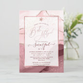 PixDezines Water Color Agate Burgundyバルミツワー 招待状 (スタンド正面)