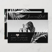 PixDezines Water Color Palm、日付の保存 ポストカード (正面/裏面)