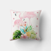 PixDezines Water Color Pink Flamingo、Frame DIY クッション (裏面)