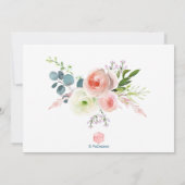 PixDezines Water Color Pink Peoniesバルミツワー 招待状 (裏面)