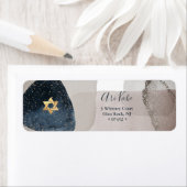 PixDezines Watercolor Blue モダン抽象芸術ラベル ラベル (インサイチュ)