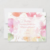 PixDezines Watercolor Blushing Romance Bridesmaid（ 招待状 (裏面)