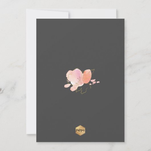 PixDezines Watercolor Blushing Suetepeas Baptism（P 招待状 (裏面)