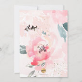 PixDezines Watercolor Delicate Peonies Baptism（Pix 招待状 (裏面)