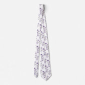 PixDezines Watercolor Lavender Purple Eucalyptus ネクタイ (裏面)