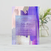 PixDezines Watercolor Purple Swatchesバルミツワー 招待状 (スタンド正面)