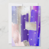 PixDezines Watercolor Purple Swatchesバルミツワー 招待状 (裏面)