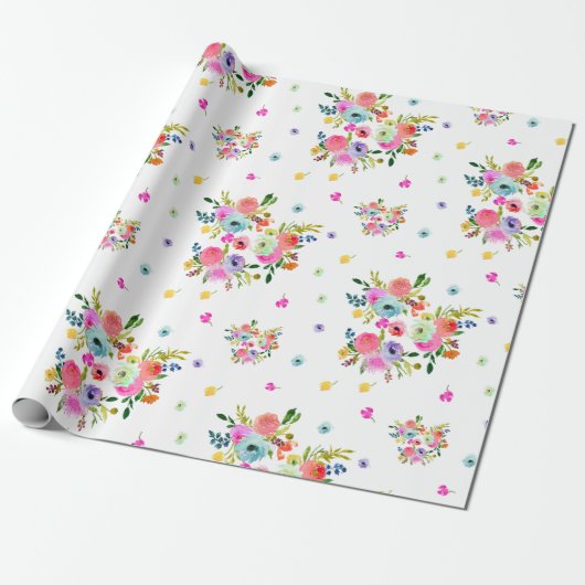 PixDezines Watercolor Ranunculus| DIYの背景 ラッピングペーパー (アンロールド)