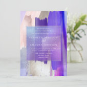 PixDezines Watercolor Swatch Violet薄紫Lavender 招待状 (スタンド正面)