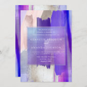 PixDezines Watercolor Swatch Violet薄紫Lavender 招待状 (正面/裏面)