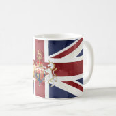 PIXDEZINES WATERCOLOR UNION JACK and INSIGNIA コーヒーマグカップ (正面右)