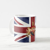 PIXDEZINES WATERCOLOR UNION JACK and INSIGNIA コーヒーマグカップ (正面左)