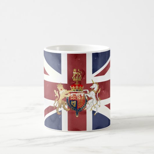 PIXDEZINES WATERCOLOR UNION JACK and INSIGNIA コーヒーマグカップ (中央)