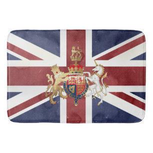 PIXDEZINES WATERCOLOR UNION JACK and INSIGNIA バスマット