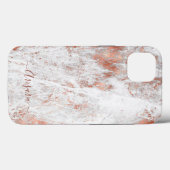 PixDezines White Marble+Faux Rose Gold Case-Mate i iPhoneケース (裏面 (横))