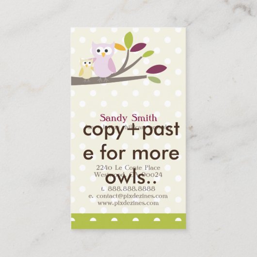 PixDezines Whoot's Daybreak 名刺 (裏面)