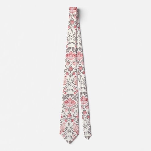 PixDezines William Morrisイチゴ泥棒ピンク ネクタイ (正面)