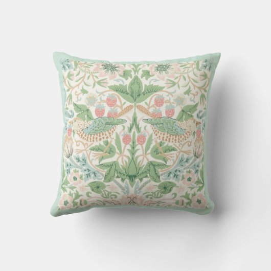 PixDezines WilliamMorrisイチゴ泥棒DIYframe クッション (裏面)