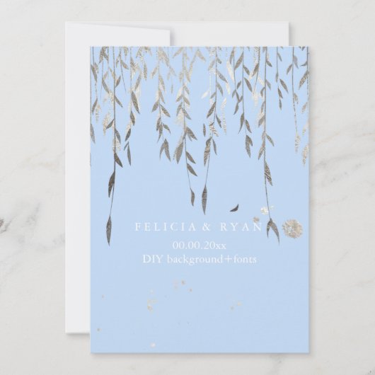 PixDezines Willow/フェイクSilver/DIY背景 招待状 (正面)