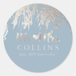 PixDezines Willow/フェイクSilver Foil/DIY背景 ラウンドシール