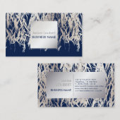 PixDezines Willow/フェイクSilver Foil/DIY背景 名刺 (正面/裏面)