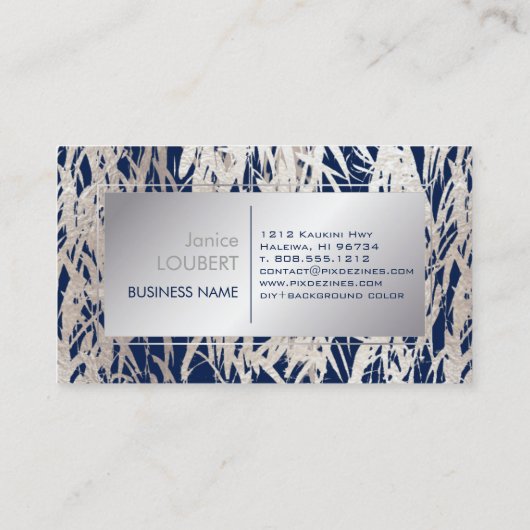 PixDezines Willow/フェイクSilver Foil/DIY背景 名刺 (裏面)